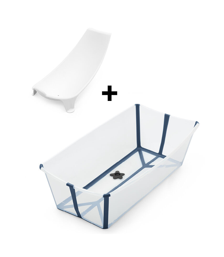 Baignoire Stokke® Flexi Bath® XL avec support nouveau-né, Transparent bleu, mainview Image de la galerie 3